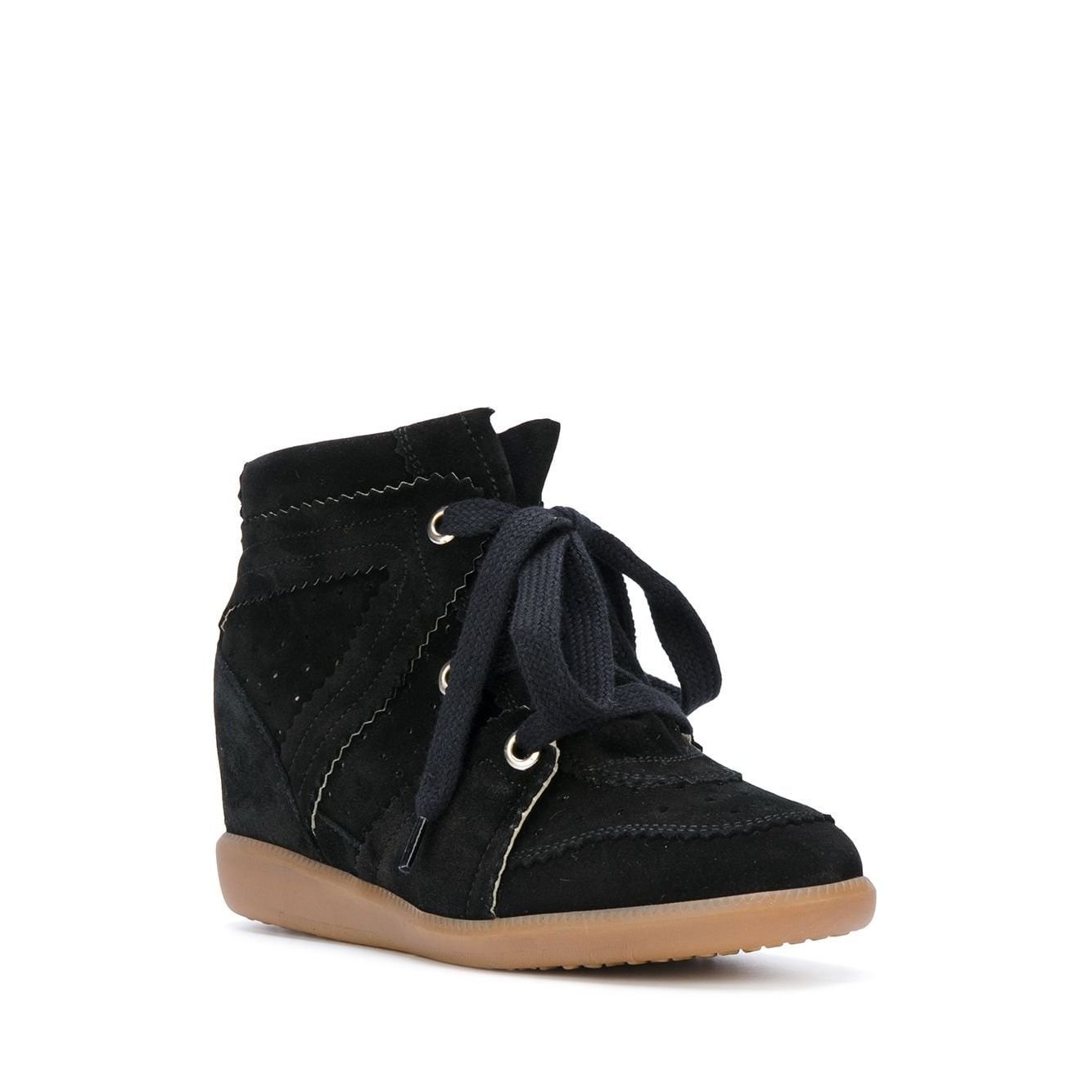 ISABEL MARANT BOBBY WEDGE SNEAKERS IN BLACK | SIZE 5 OR EU 36