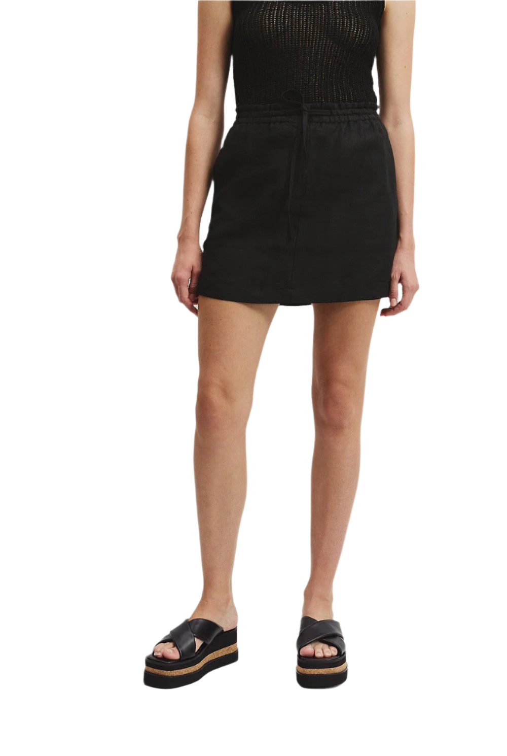 Country Road organic linen black skirt | size 10 - RRP $139