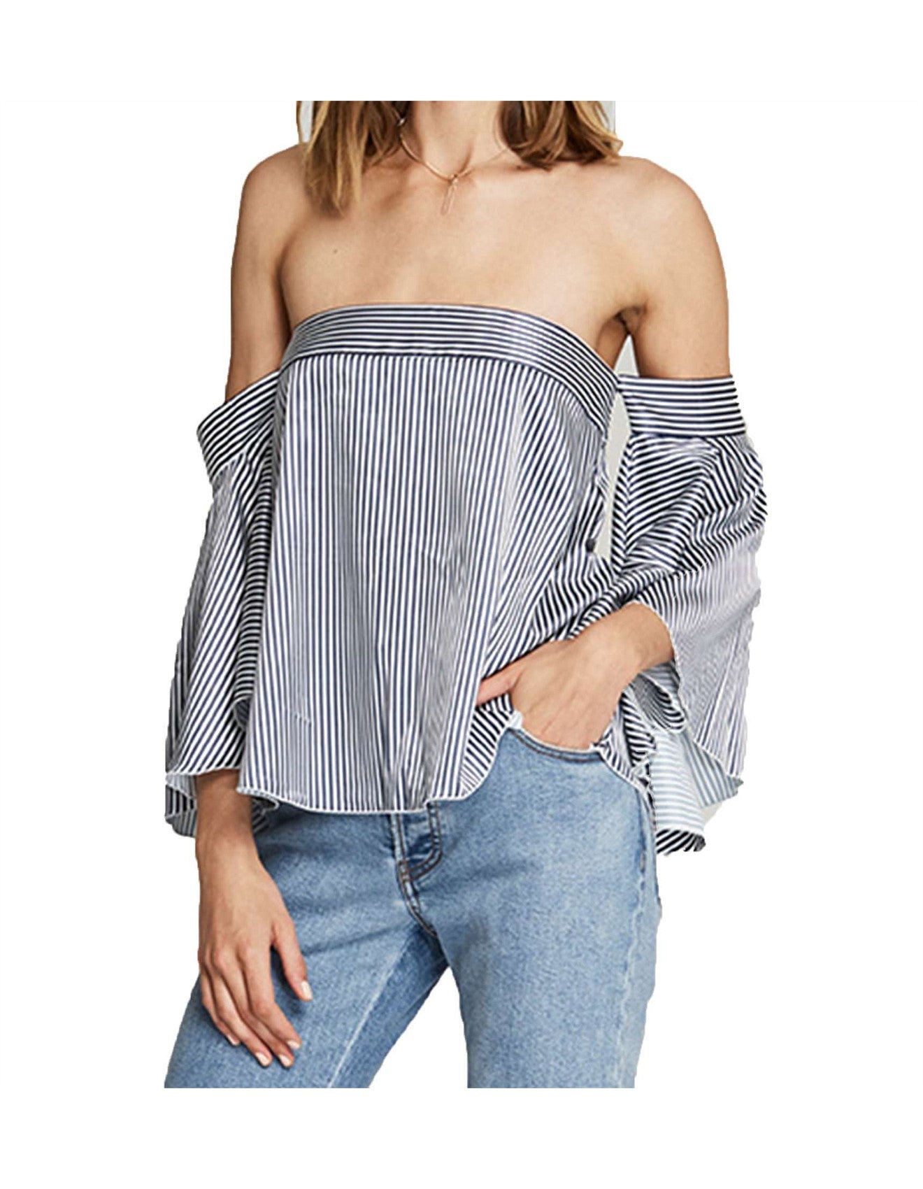 Maurie & Eve off-the-shoulder stripe top | size 12