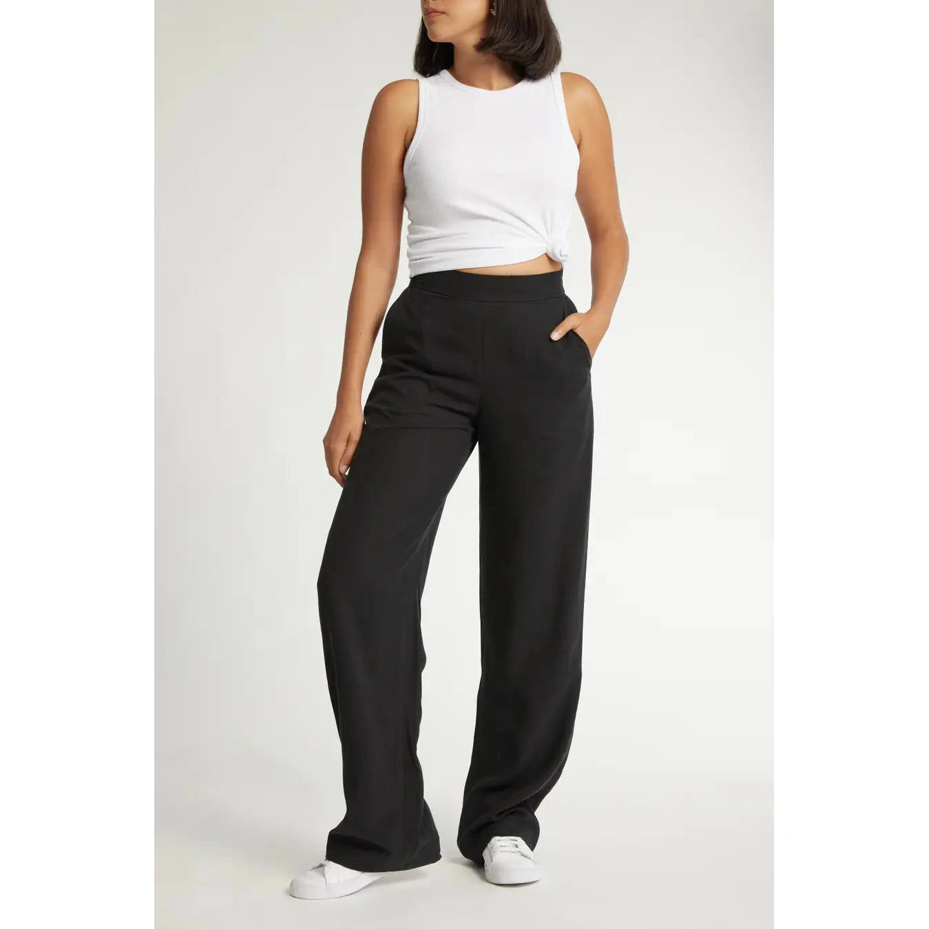 Max wide leg linen-blend straight leg pants | size 14 RRP $149