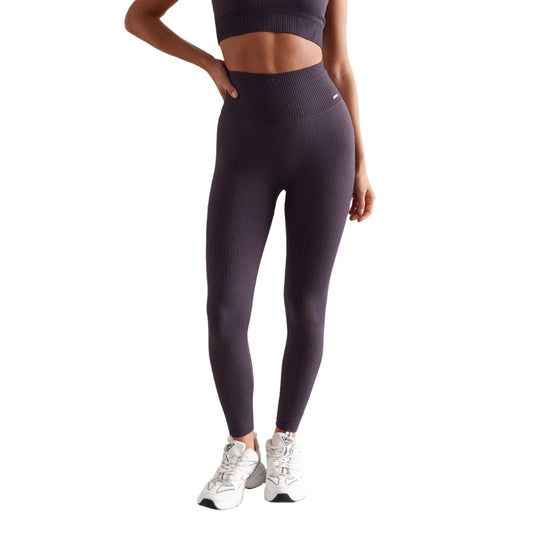 aim'n purple ribbed tights | size 12-14 large