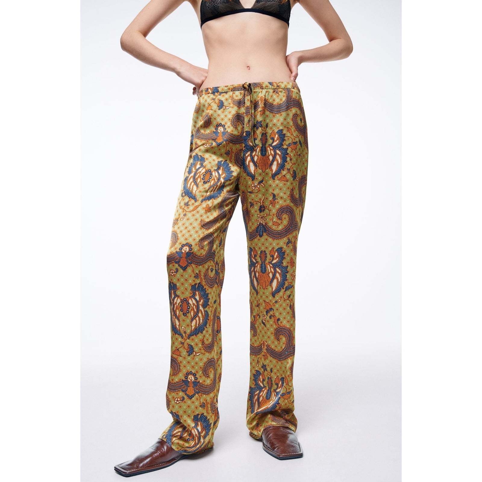 Zara printed wideleg pants | size 8
