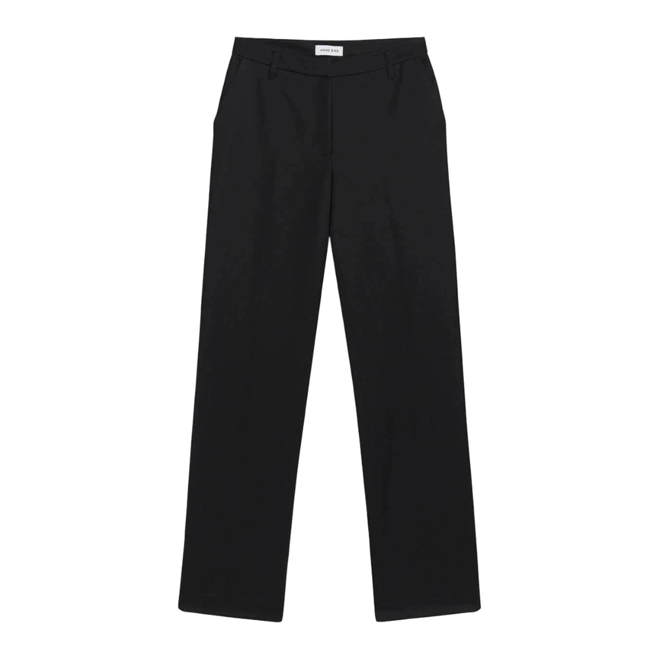 Anine Bing Drew high waist tailored black trousers black | size 12 or 40