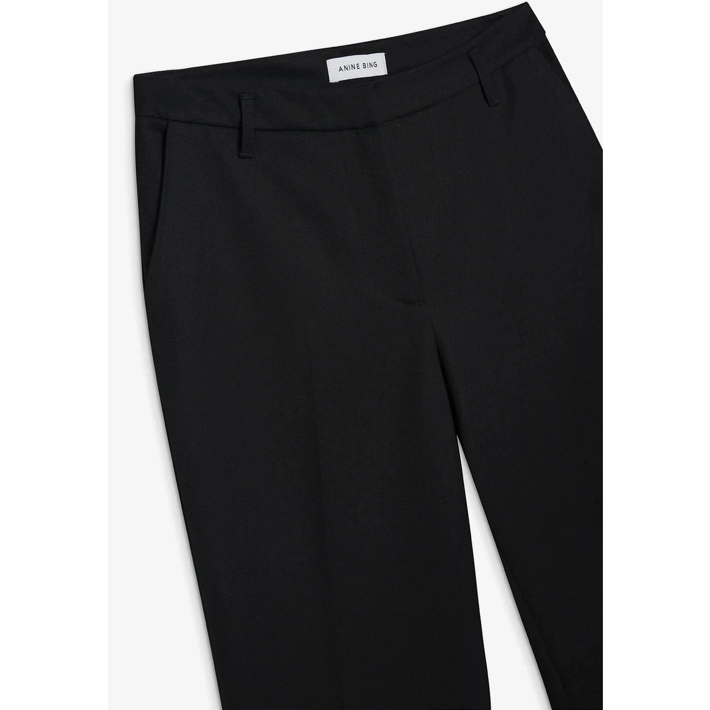 Anine Bing Drew high waist tailored black trousers black | size 12 or 40