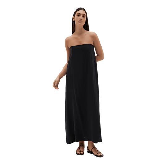 Assembly Label black linen sleeveless dress | size 8