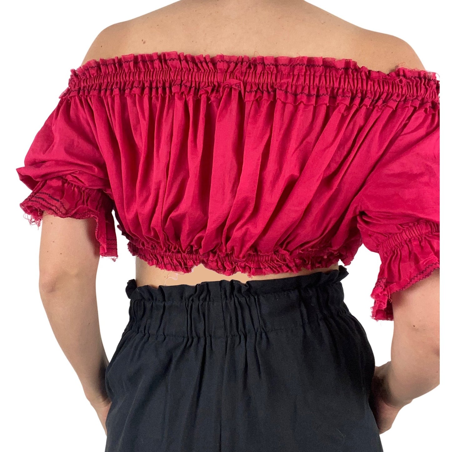 AJE off-the-shoulder red crop top | size 8