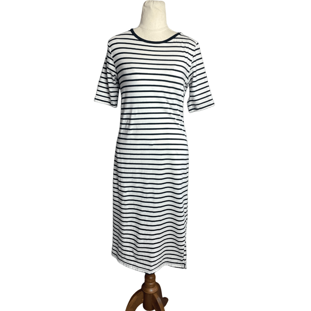 Bare Bones white and black stripe dress | size 8