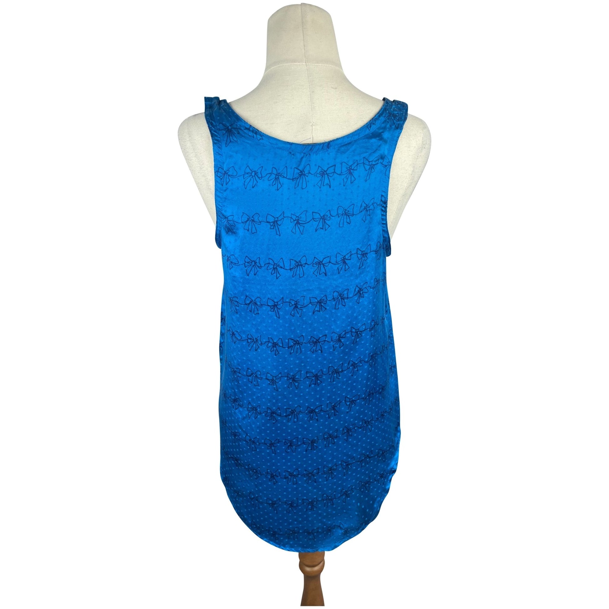 Cellar Door blue bow print tank top | size 6-8