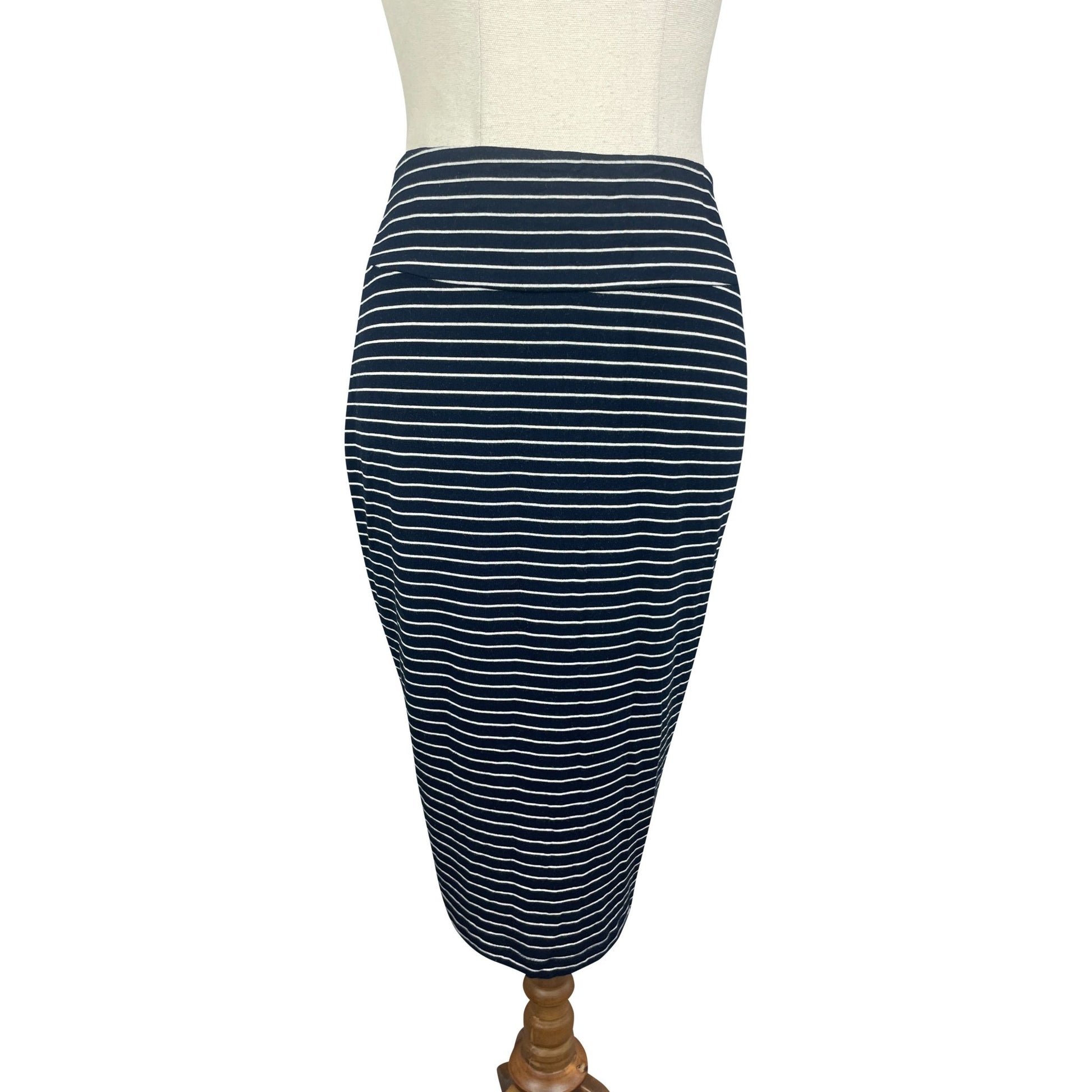 Cocoon navy and white stripe pencil skirt | size 8-10