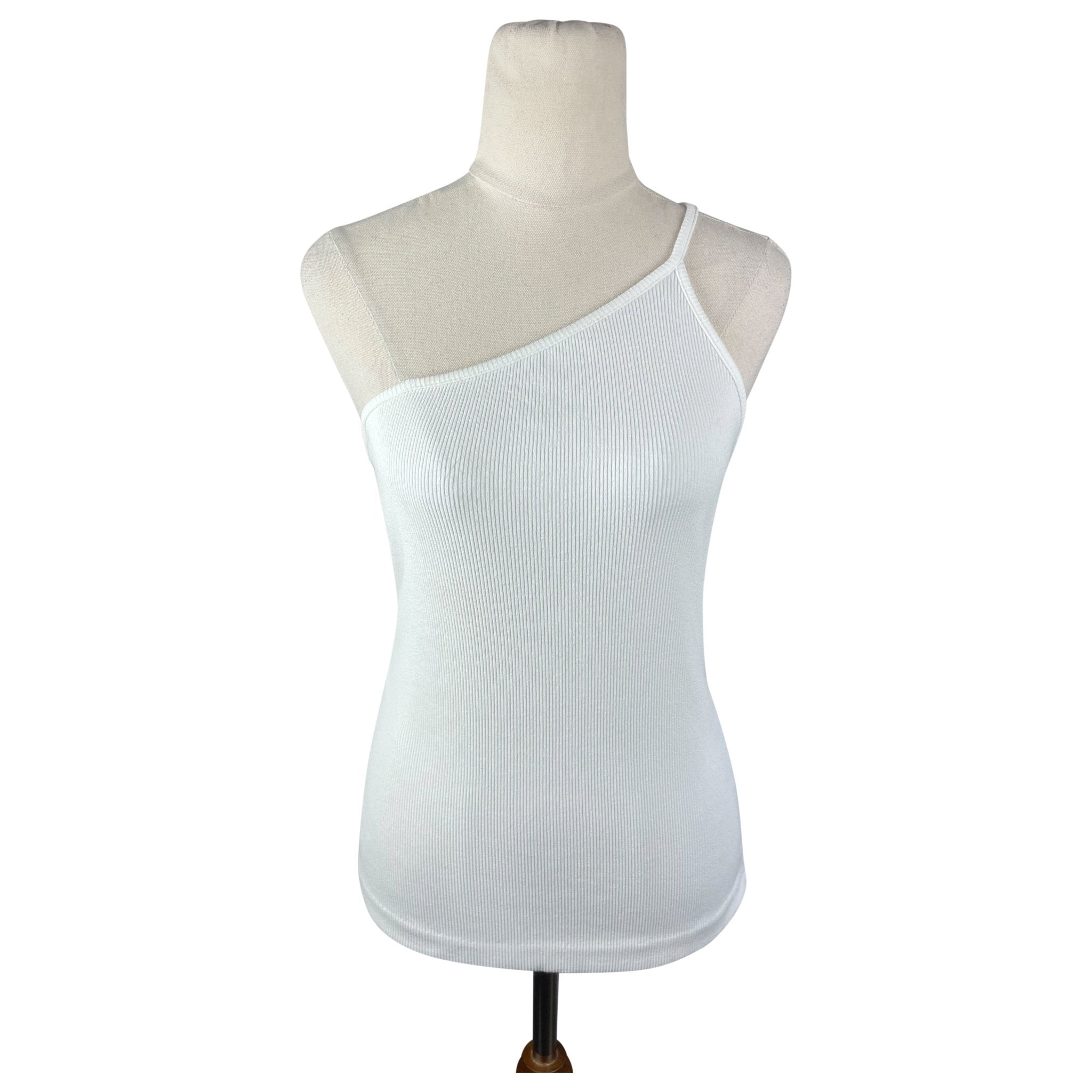 Country Road white one shoulder ribbed top size 8 the thrift store