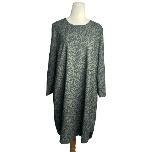 Decjuba green dress w black spots | size 12