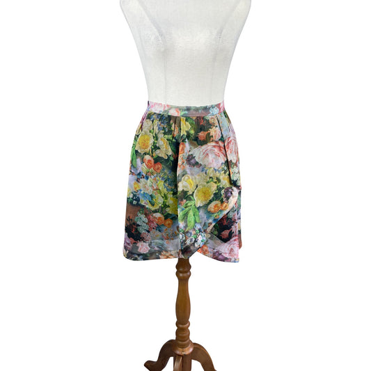 Decjuba multi coloured floral mini skirt | size 10