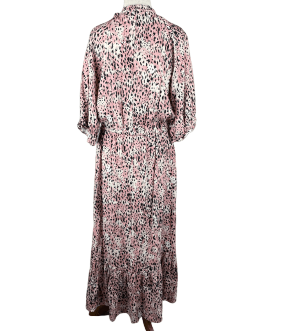 Decjuba pink leopard print dress | size 14