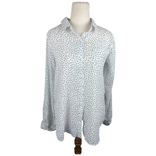 Decjuba white shirt w black squares | size 8