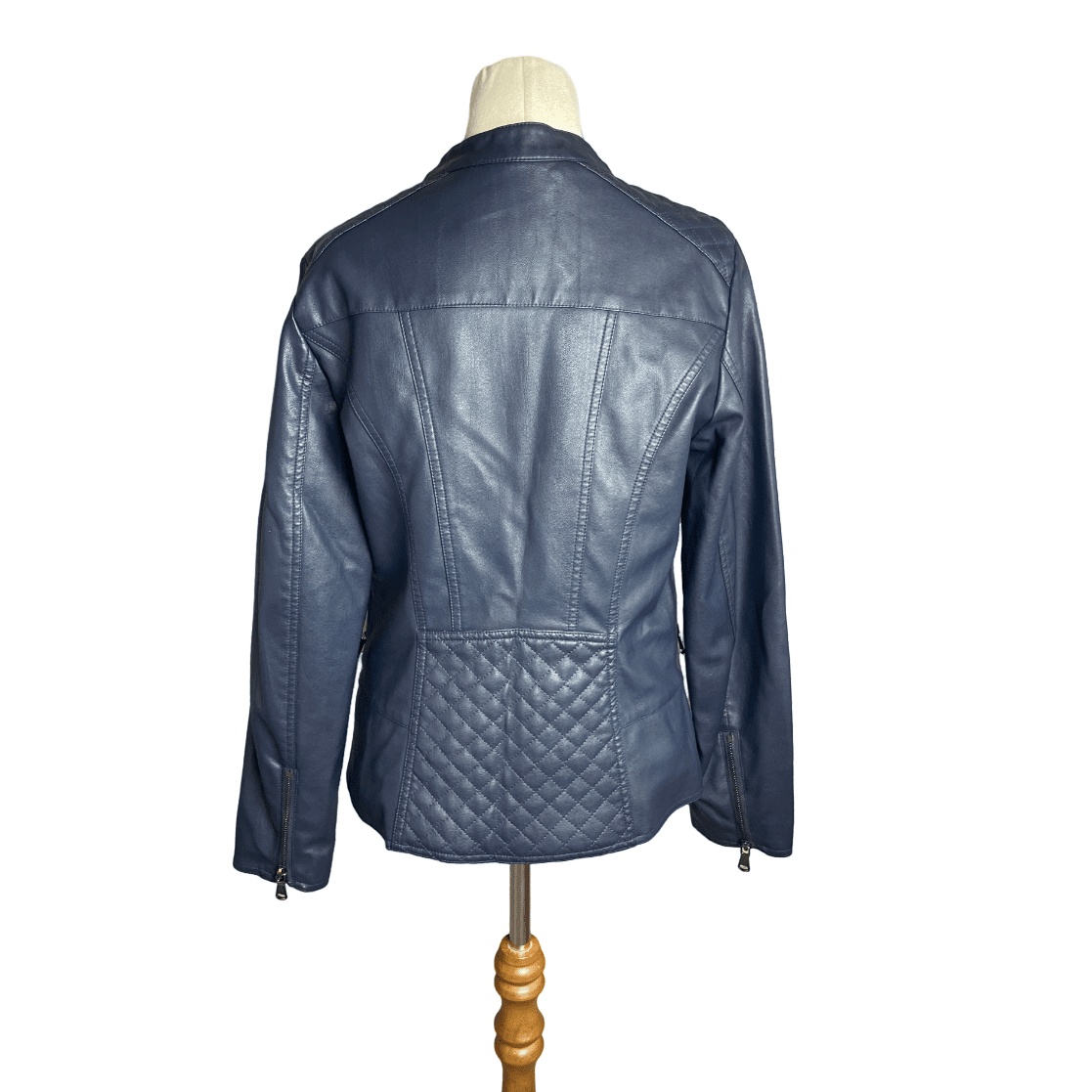 Ella J indigo faux leather jacket | size 10