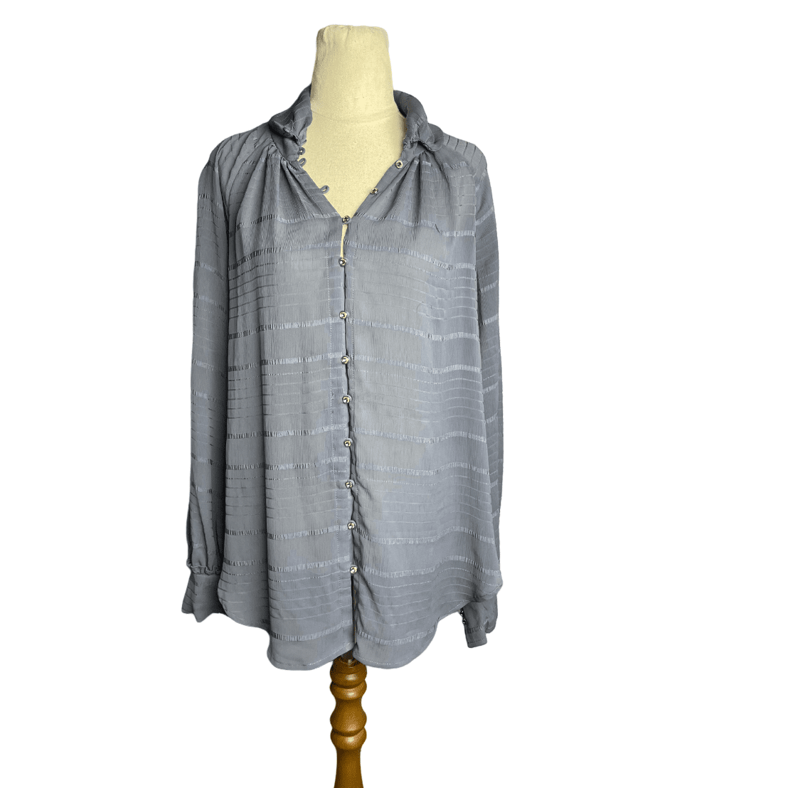 Feather Bone by Anthropology dusty blue blouse | size 8-10