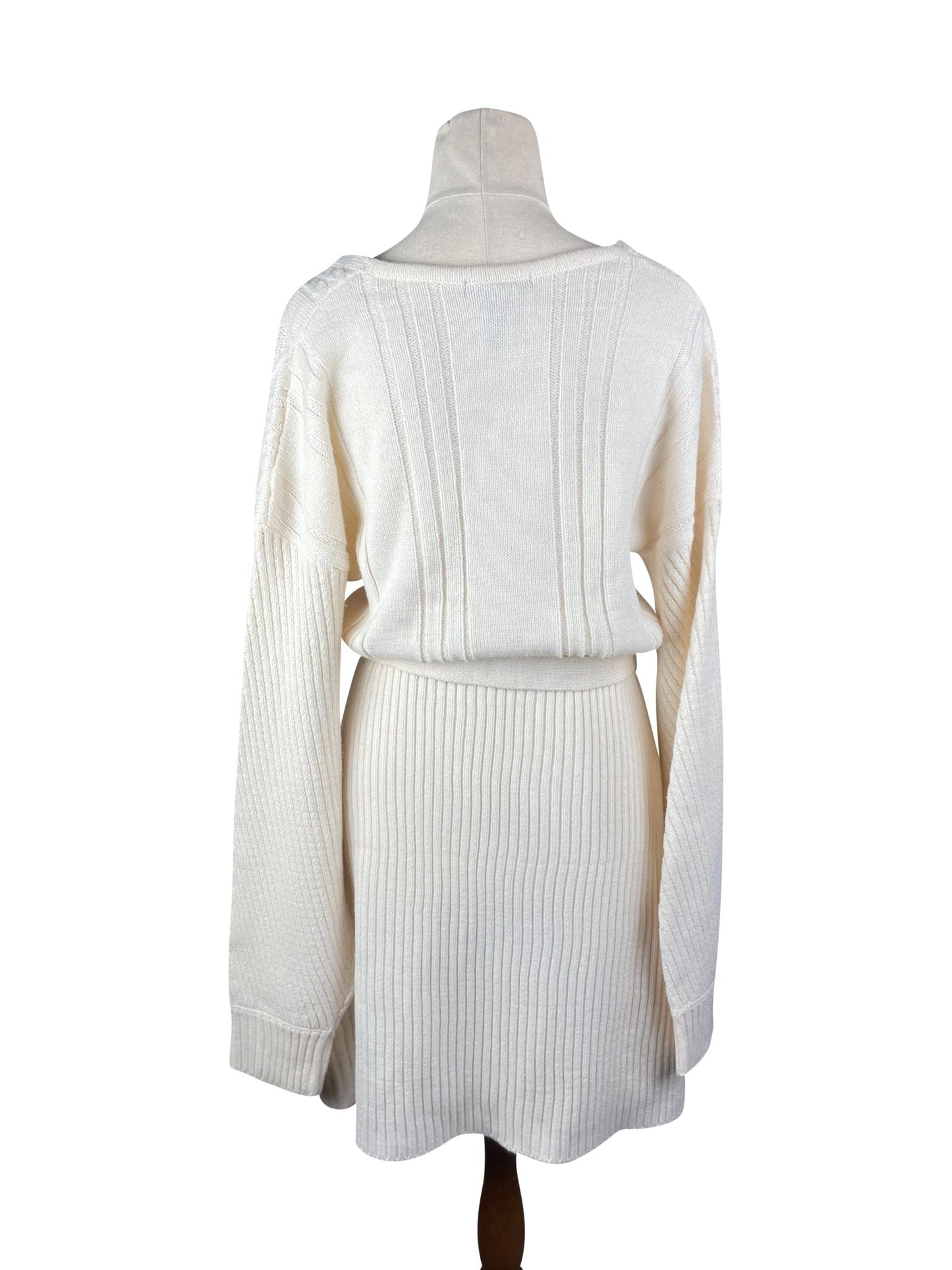Forever 21 cream knit wrap dress | size 12-14