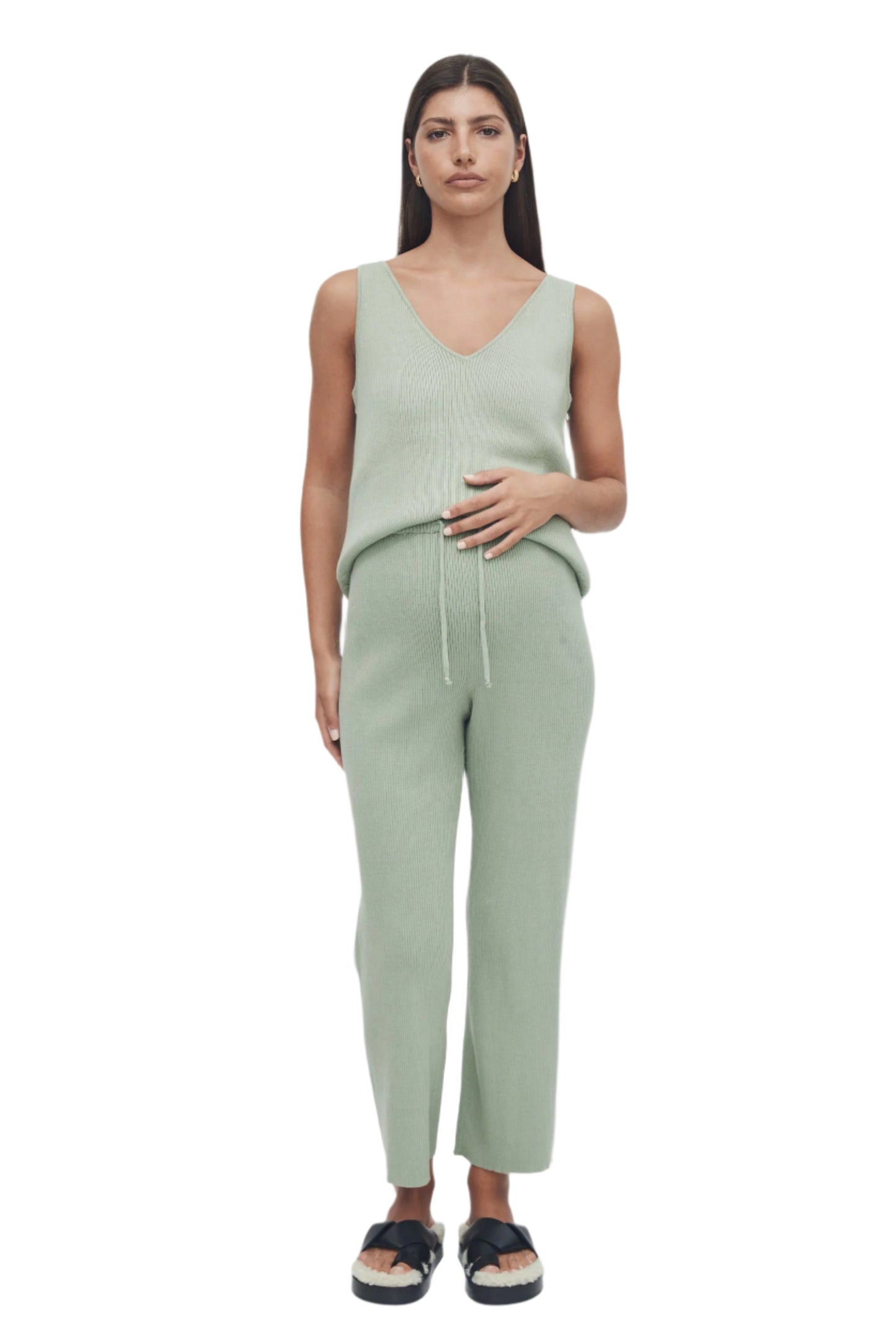 Légoe Heritage sage rib pants | size 8 (matching top available)