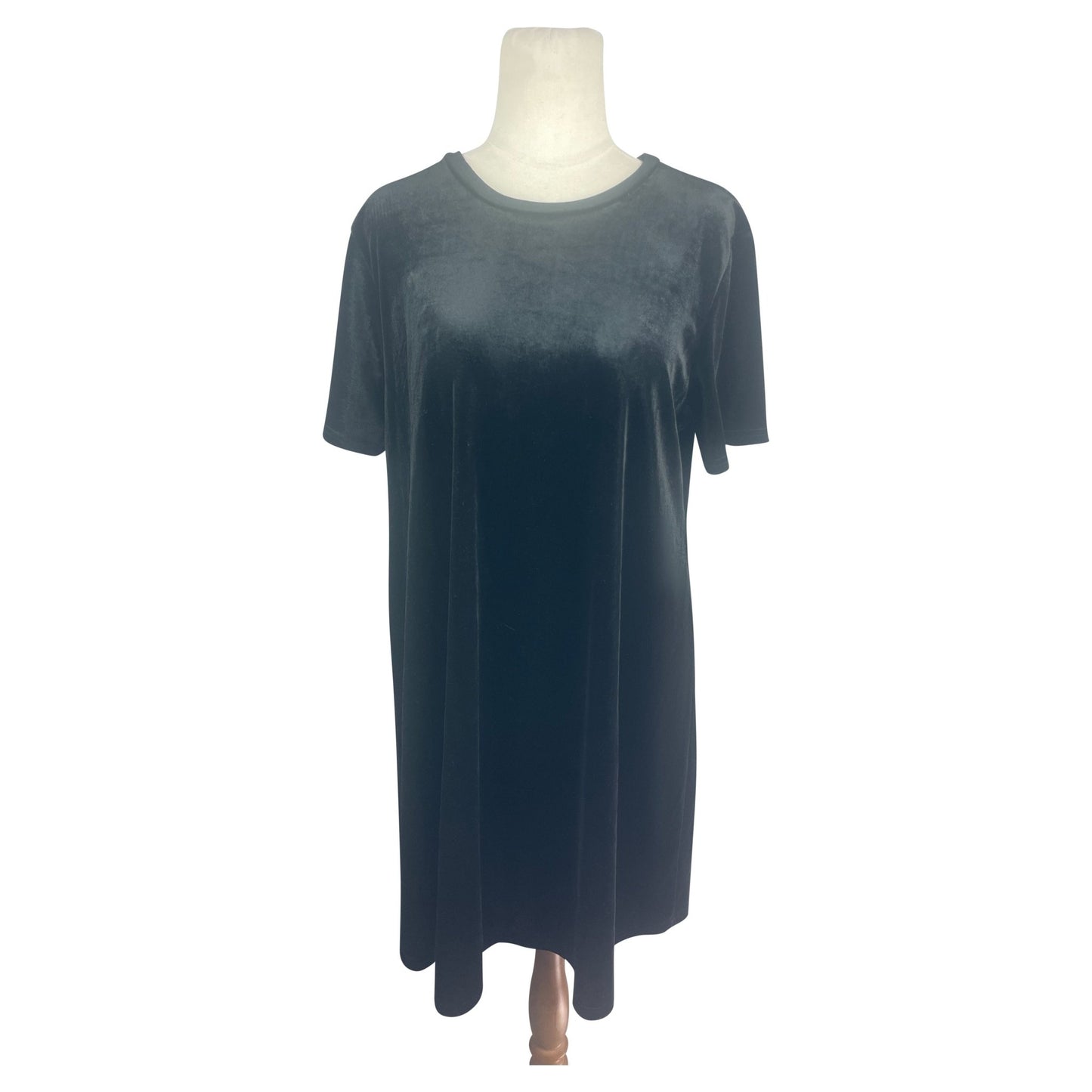 Glassons velvet look black t shirt dress | size 12