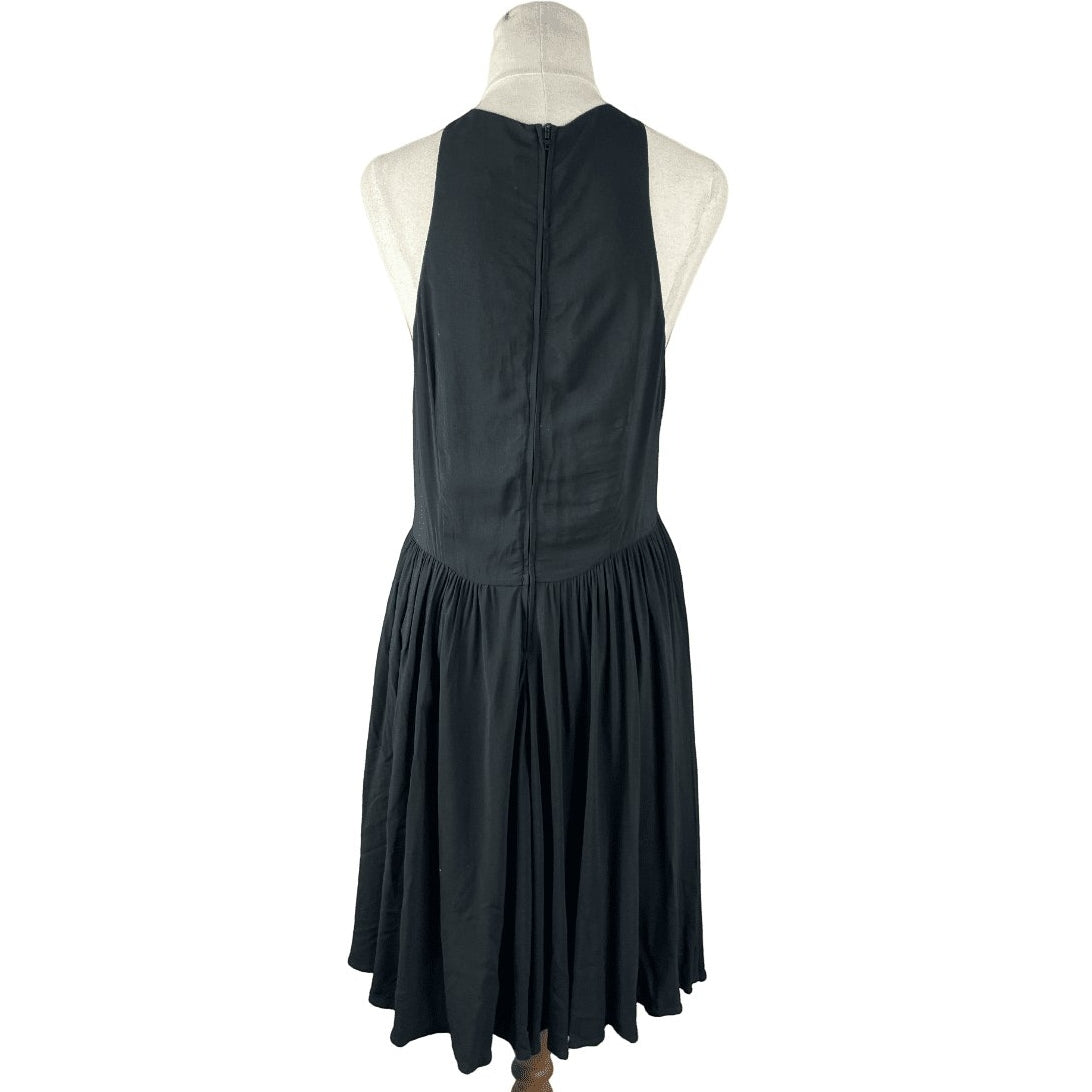 H&M black empire waist dress | size 12