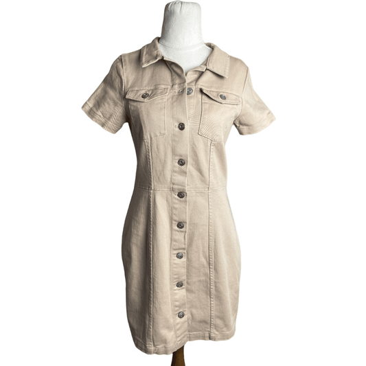 H&M camel denim dress | size 10