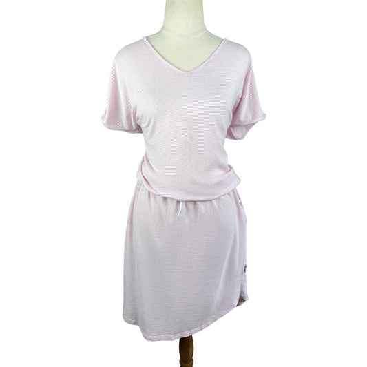 Home-Lee pink and white stripe dress w/ drawstring waist | size 10