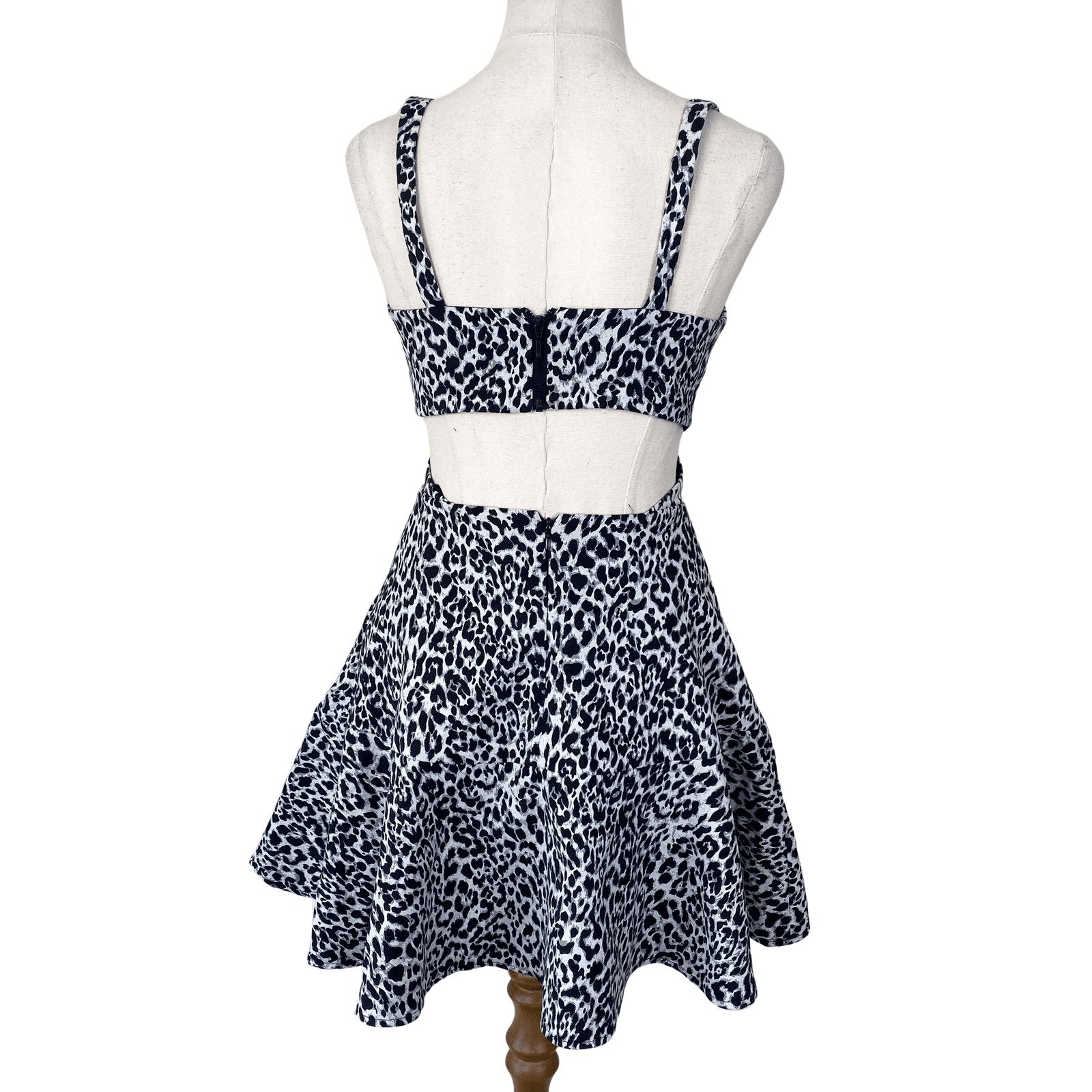 Bec & Bridge Snow Leopard Print Cutout Dress | size 6
