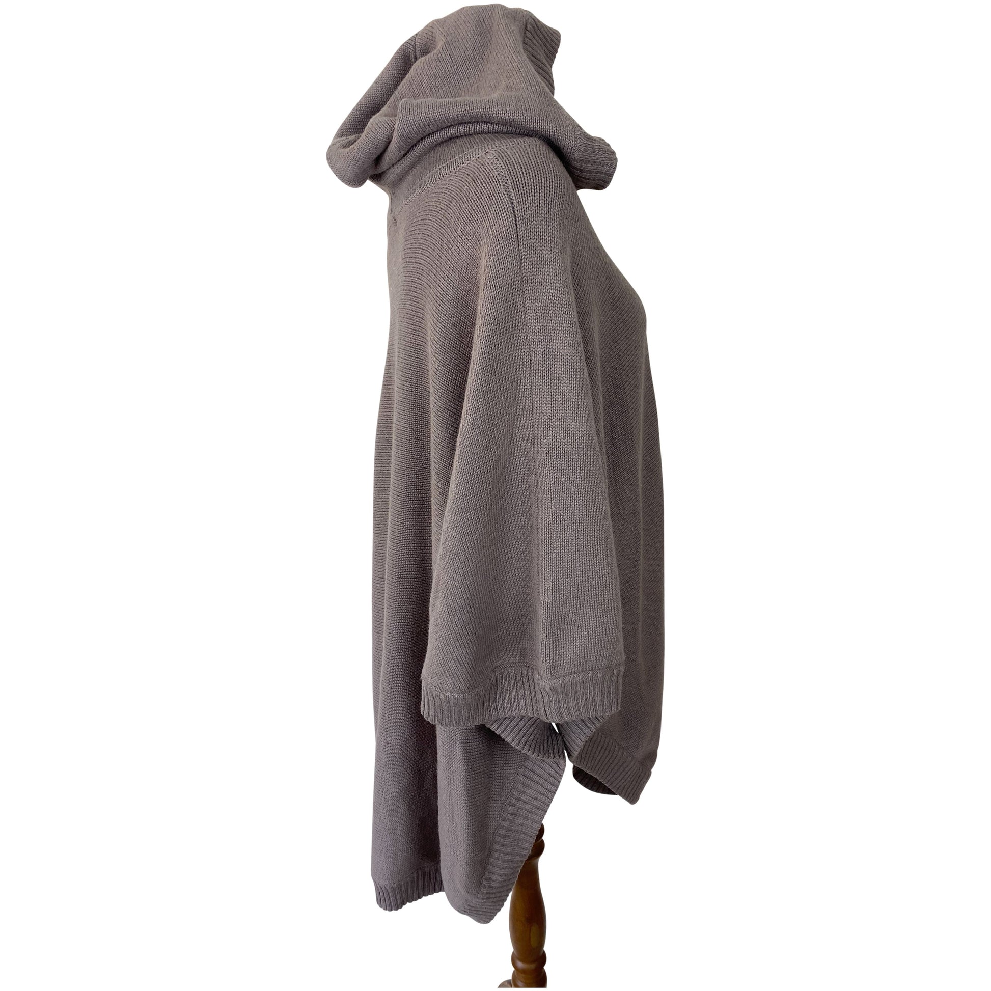 Seduce cashmere, wool + linen blend oversized zip cape | size 12-18 one size