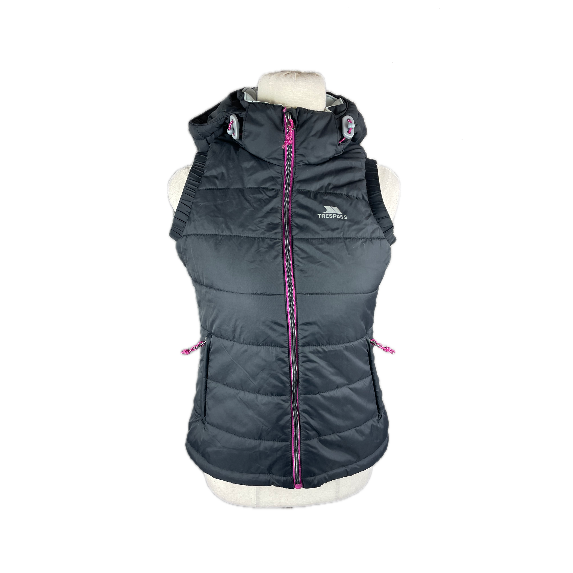 Trepass navy puffer jacket w detachable hood | size 6