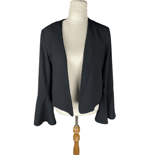 Max black blazer with frill cuffs | size 12