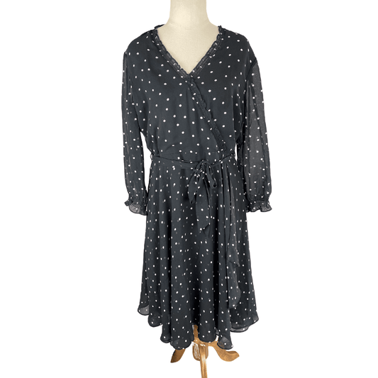 Jacqui.E black polka dot dress | size 10