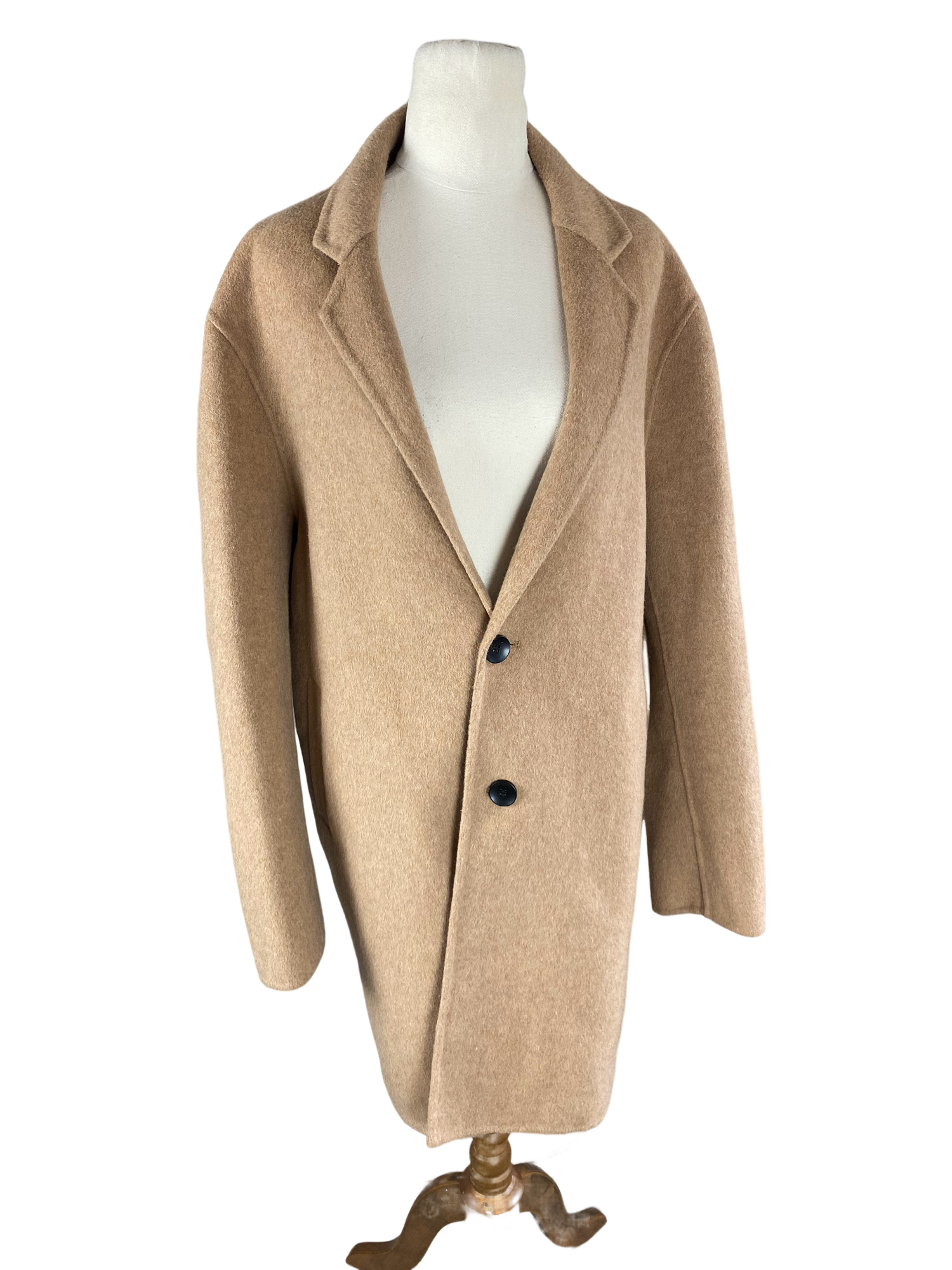 No label wool-blend camel coat | size 16