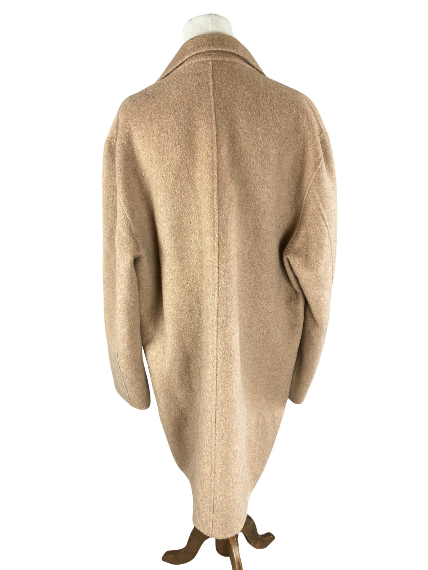 No label wool-blend camel coat | size 16