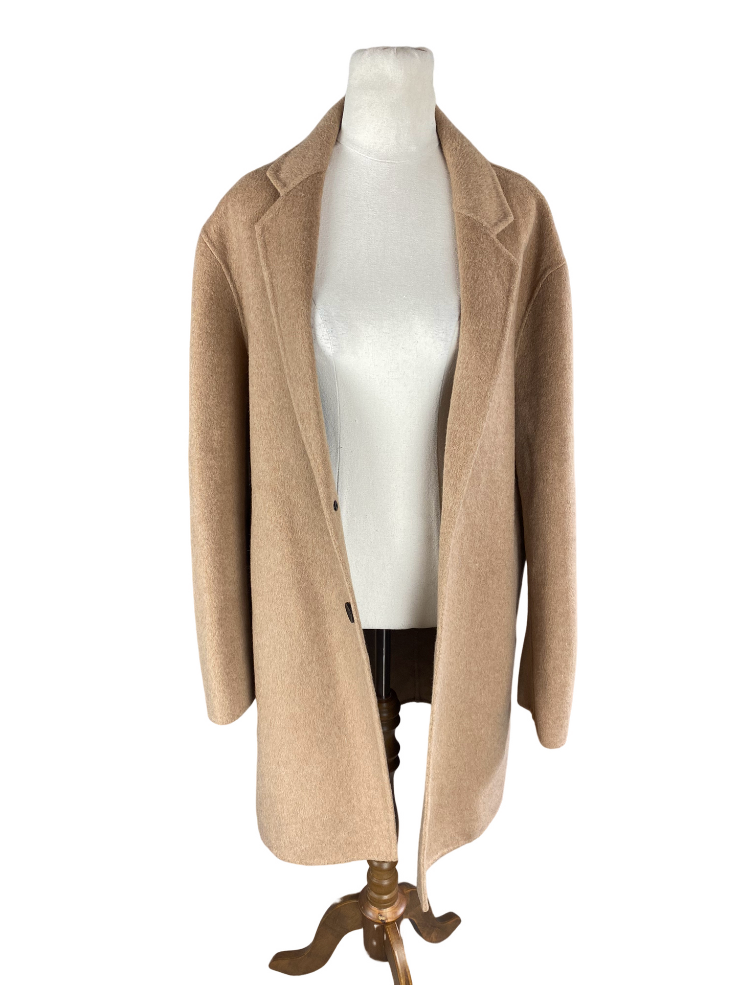 No label wool-blend camel coat | size 16