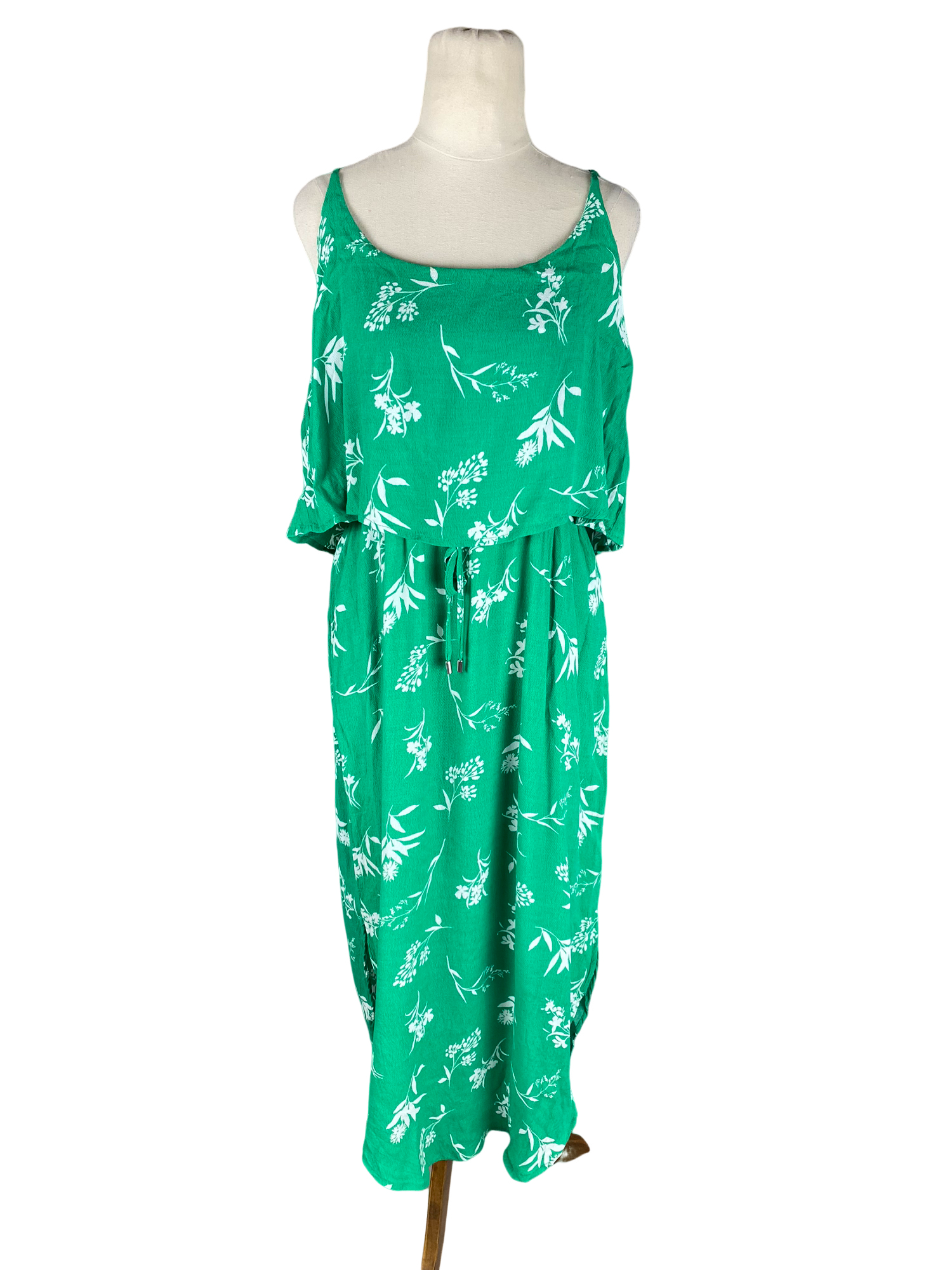 Decjuba green print maxi dress | size 14