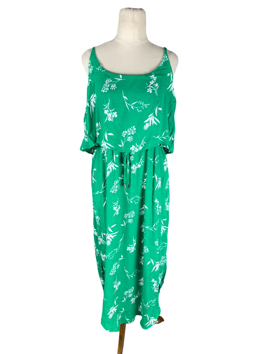 Decjuba green print maxi dress | size 14