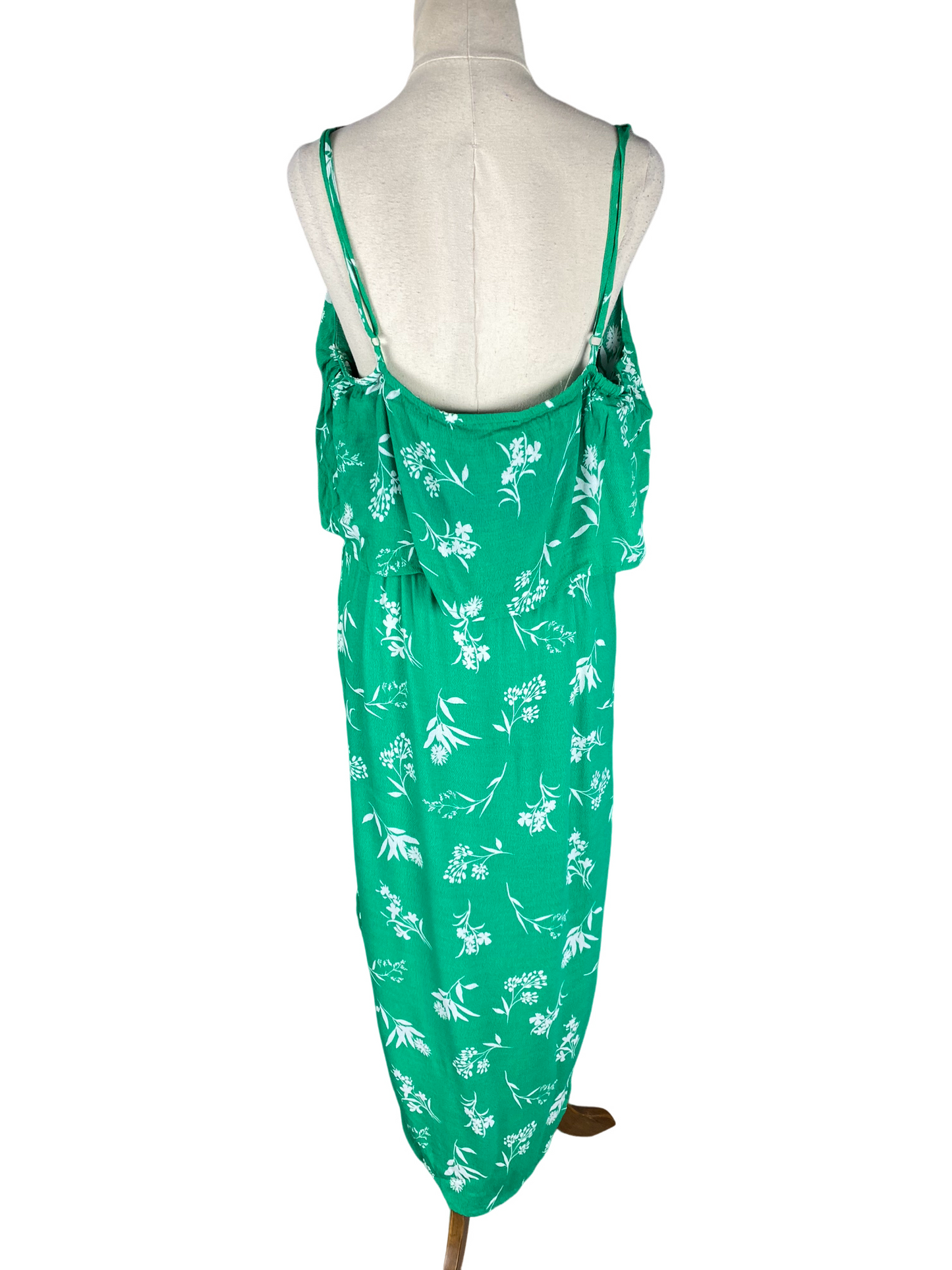 Decjuba green print maxi dress | size 14