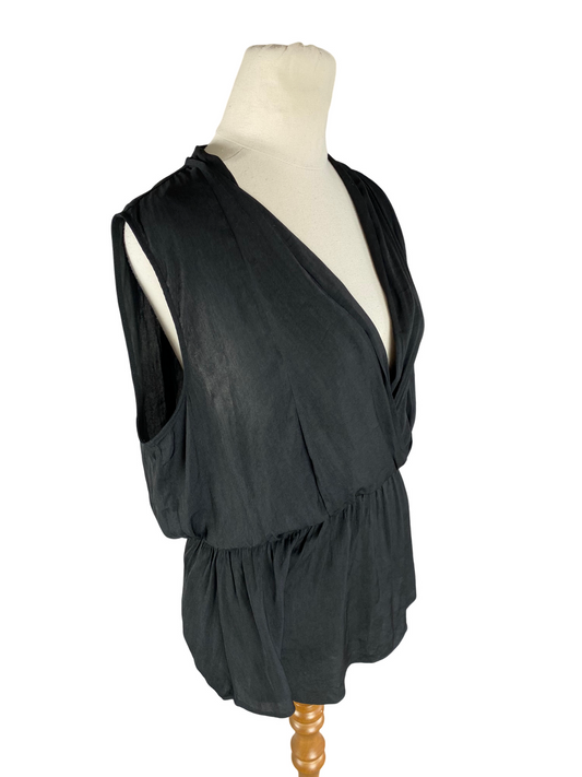 Witchery black crossover sleeveless top | size 12