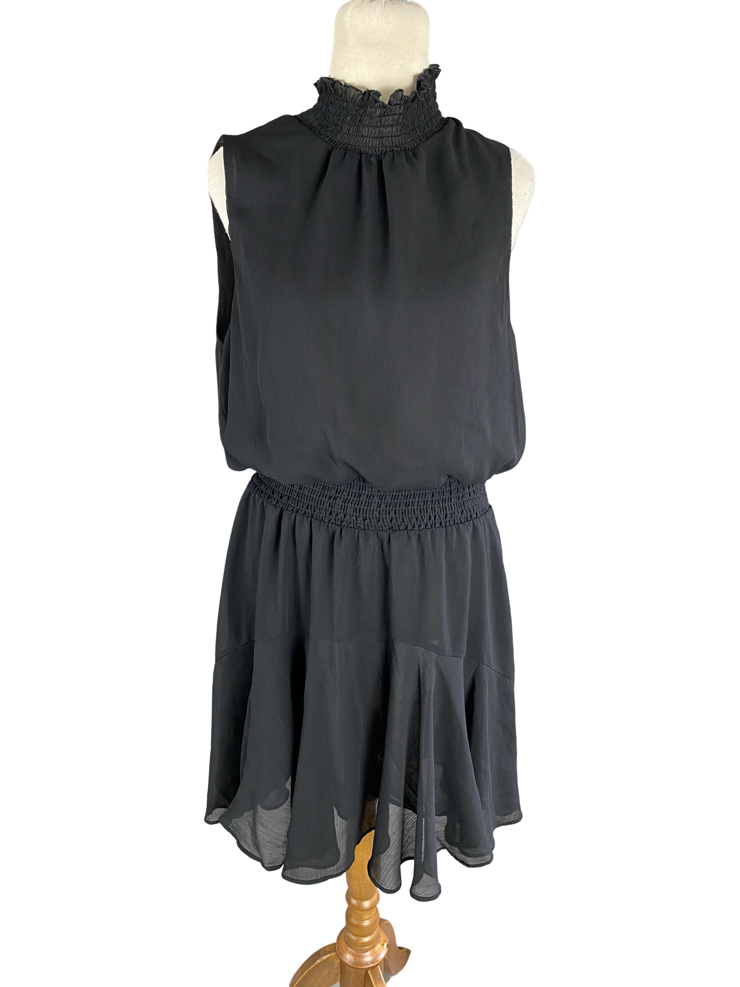 Decjuba black sleeveless frill dress | size 12