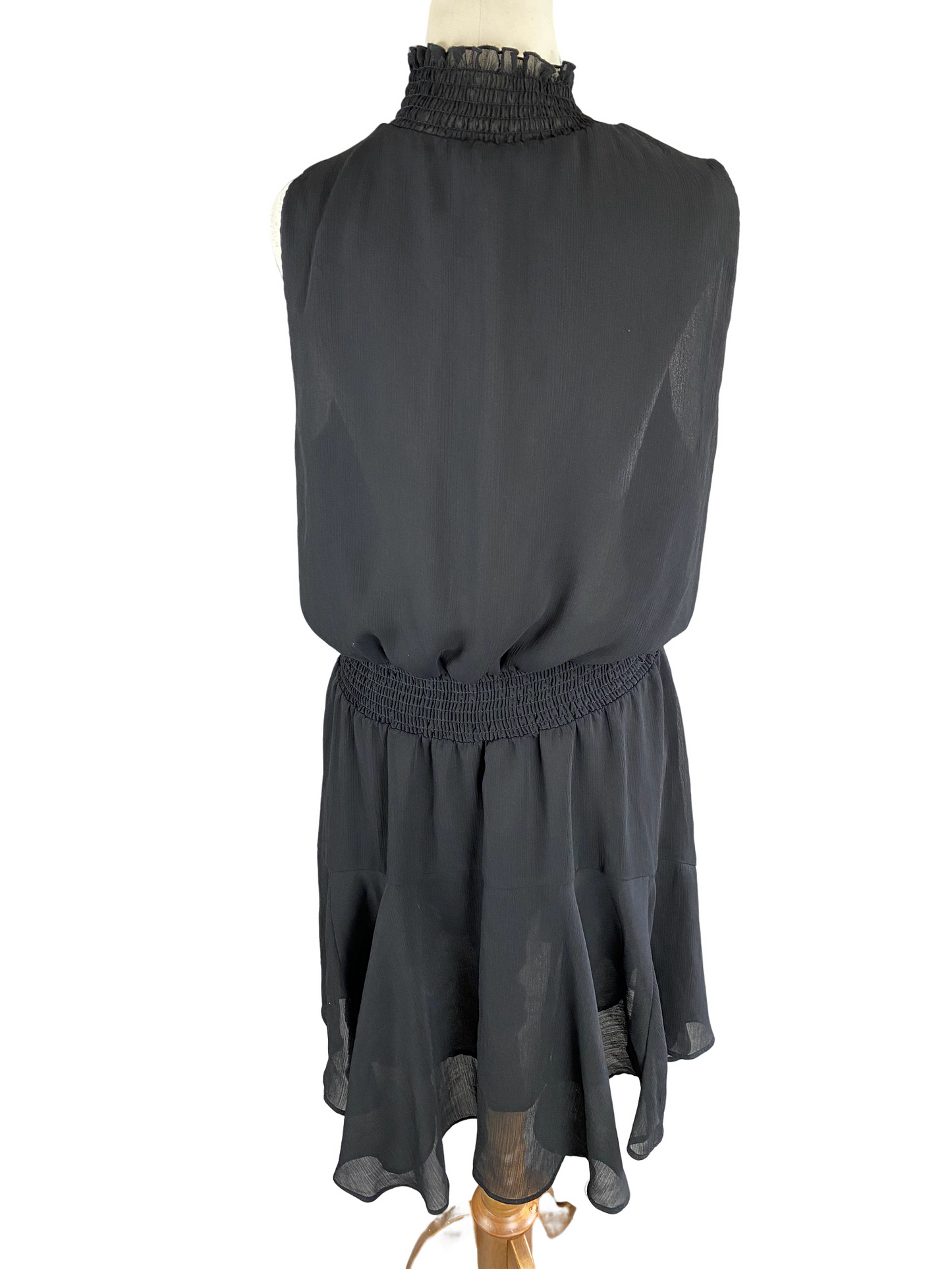 Decjuba black sleeveless frill dress | size 12