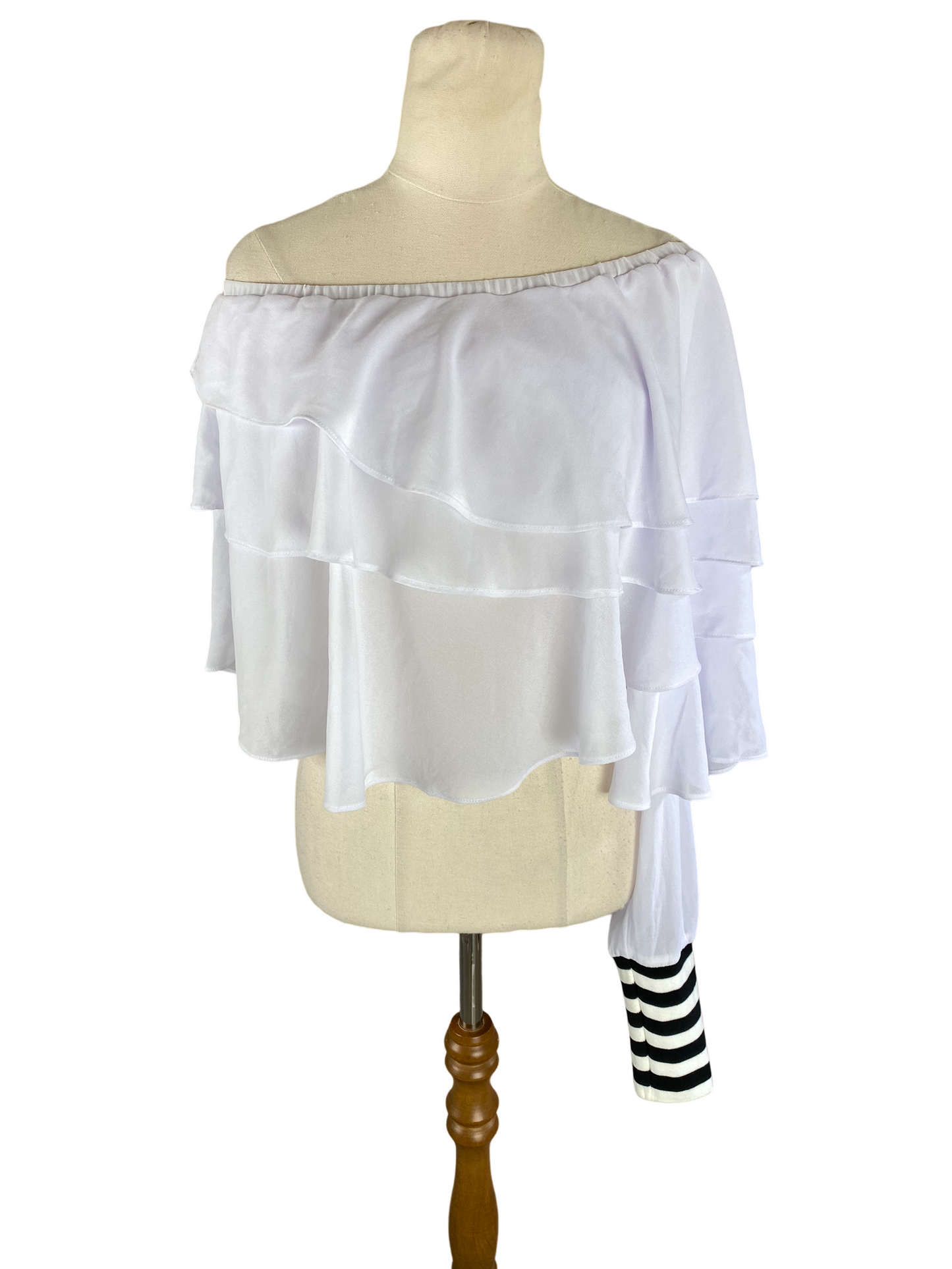 Charlo one shoulder white ruffle top | size 14