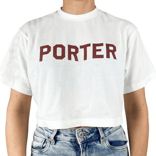 Porter James white crop tee | size 6-10