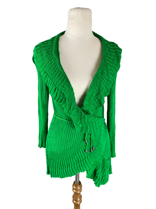 Glam green wrap cardigan | size 8