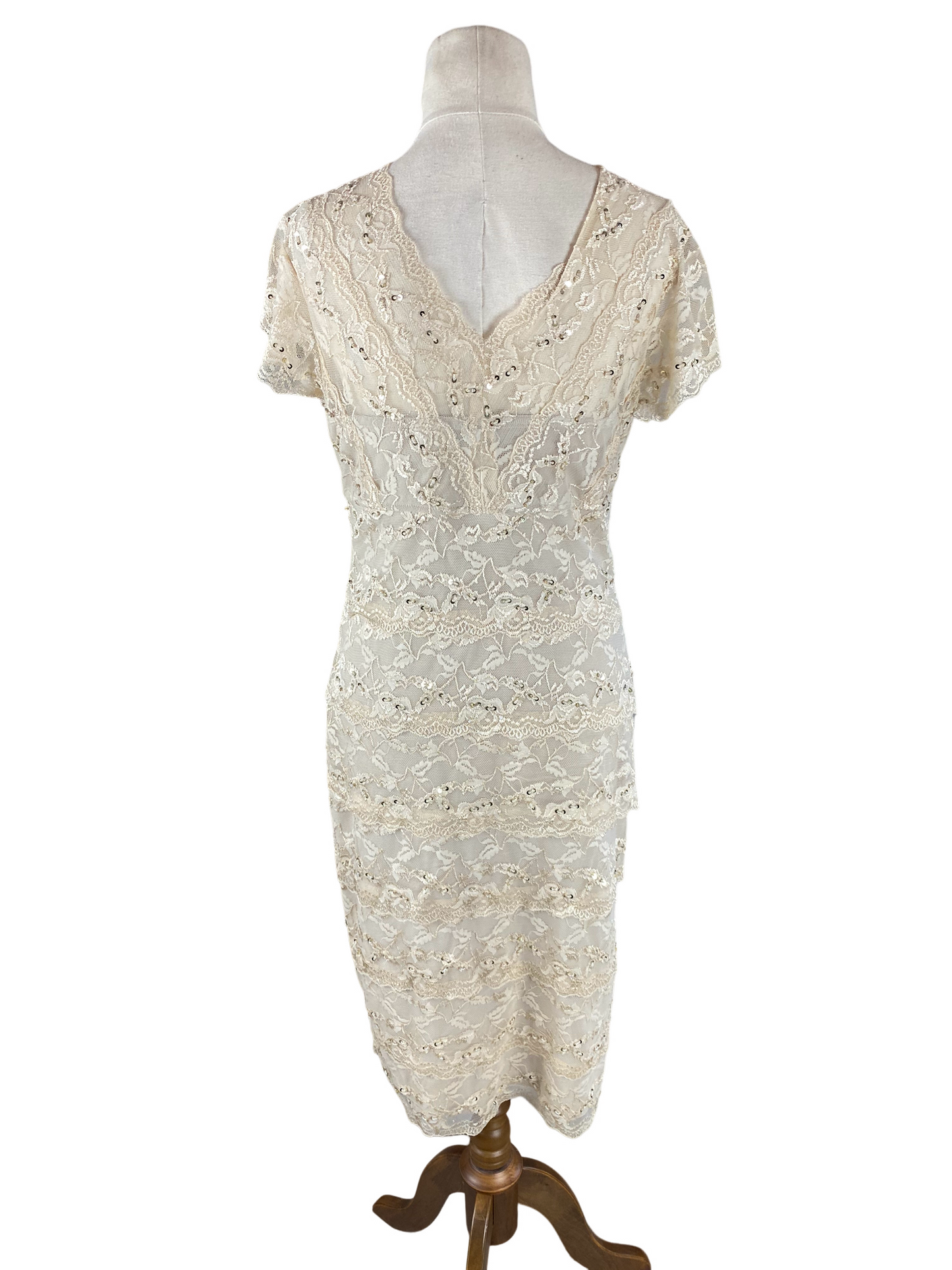 Grace Hill lace + sequin dress | size 12