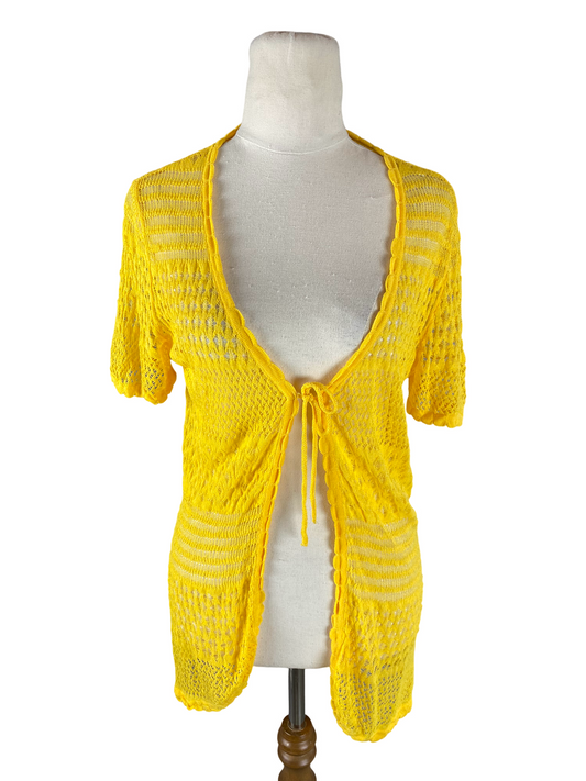 Eleonora Amadei yellow short sleeve cardigan | size 10