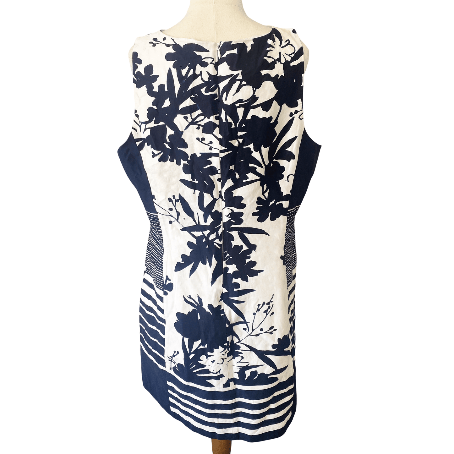 Ralph Lauren navy and white print dress | size 12-14
