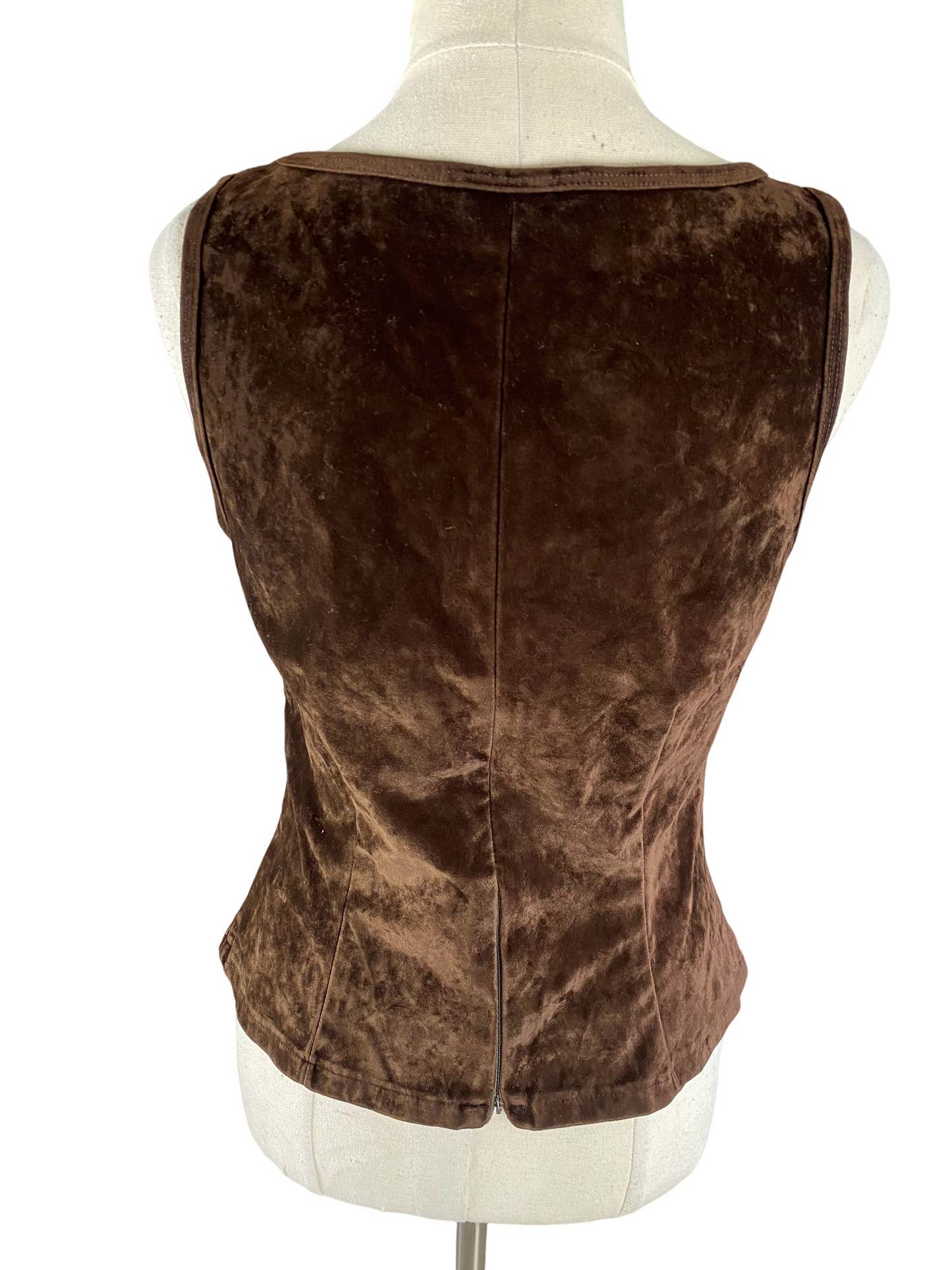 BLOCKOUT Australia velvet look brown sleeveless  top | size 12