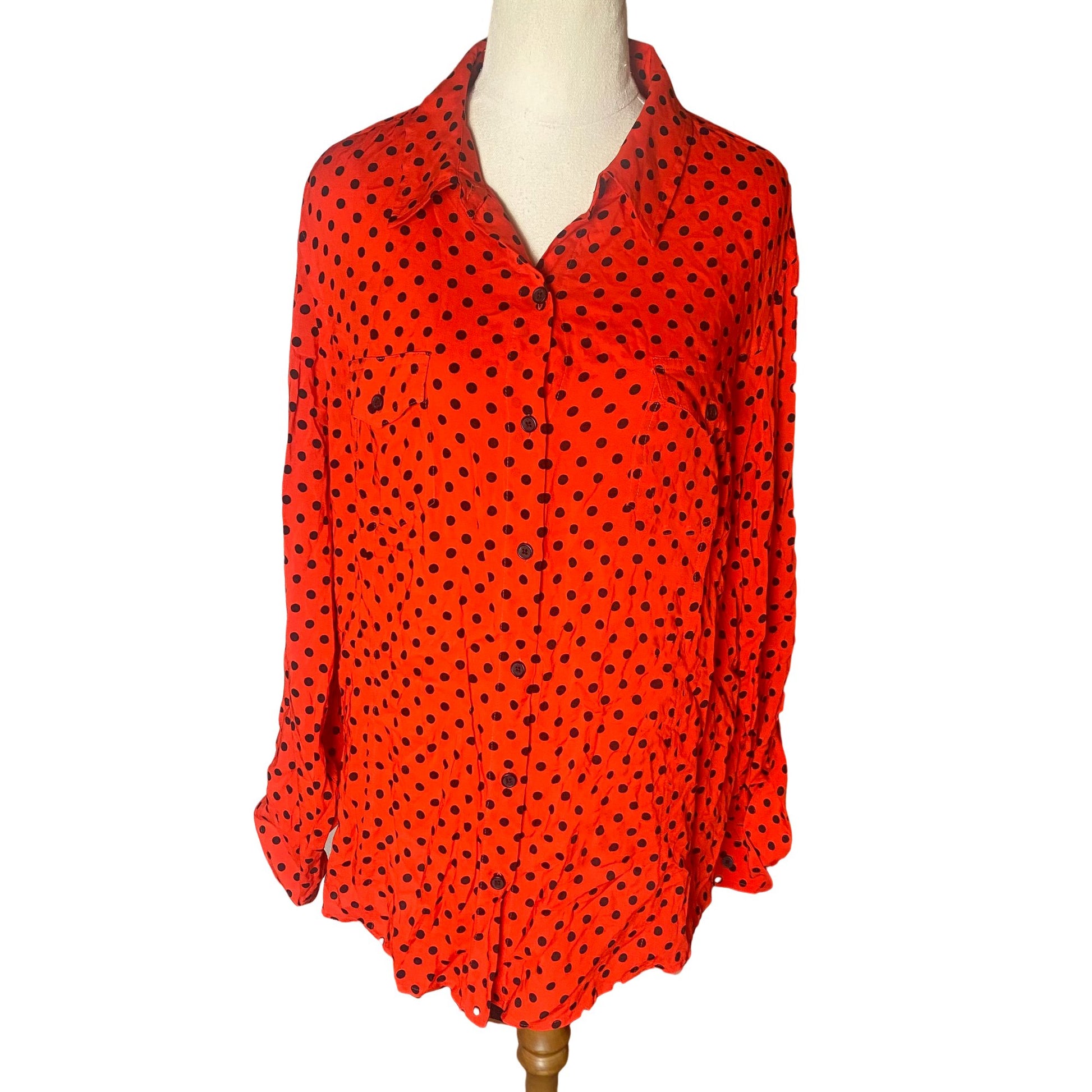 Jones New York red polka dot shirt | size 16