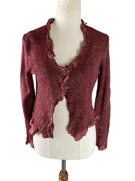 Annah Stretton sparkly wool-blend cardigan | size 8