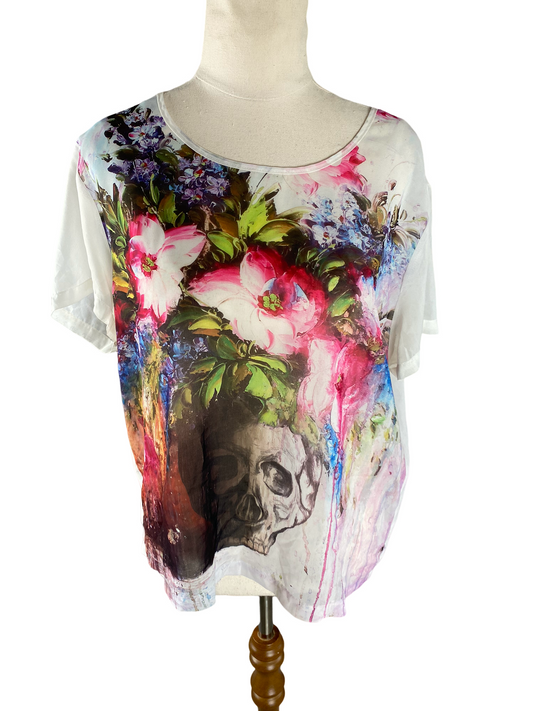 Federation sheer floral short-sleeve top | size 12